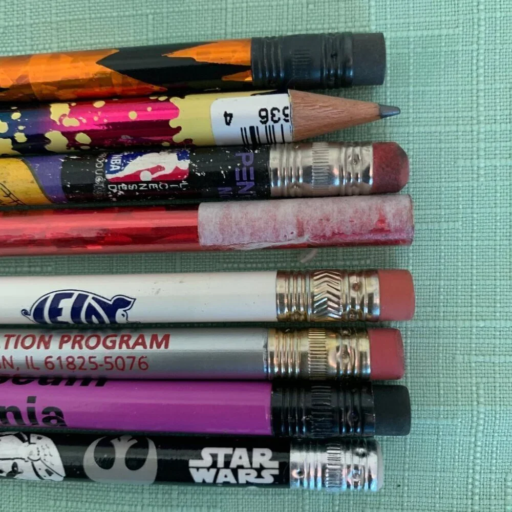 Lot 8 Pencils Star Wars Lakers Walt Disney World Pennsylvania Leidys Sports VTG